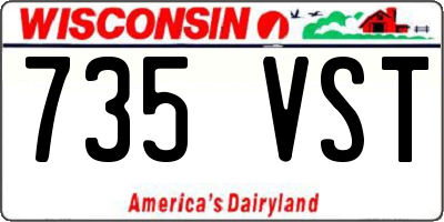 WI license plate 735VST