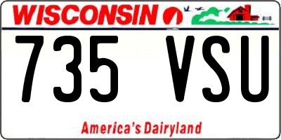WI license plate 735VSU