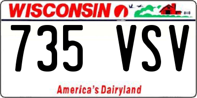 WI license plate 735VSV
