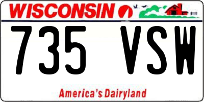 WI license plate 735VSW