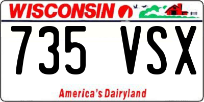 WI license plate 735VSX