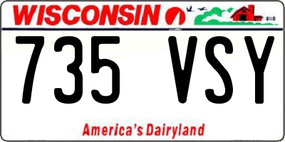WI license plate 735VSY