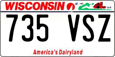 WI license plate 735VSZ