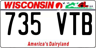 WI license plate 735VTB