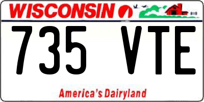 WI license plate 735VTE