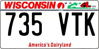 WI license plate 735VTK
