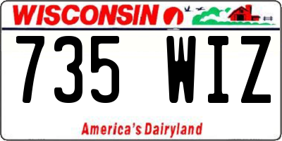 WI license plate 735WIZ