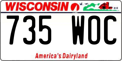 WI license plate 735WOC