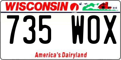 WI license plate 735WOX