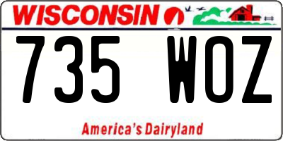WI license plate 735WOZ