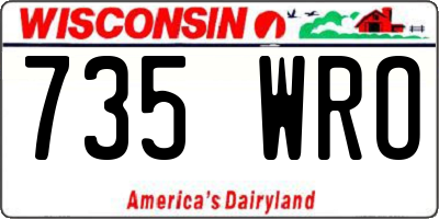 WI license plate 735WRO