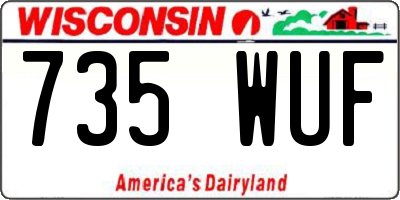 WI license plate 735WUF