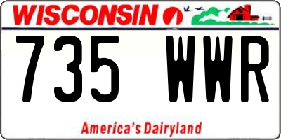 WI license plate 735WWR