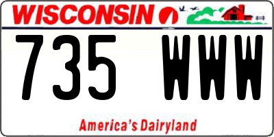 WI license plate 735WWW