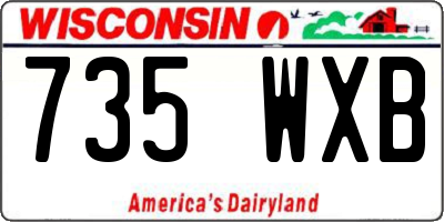 WI license plate 735WXB