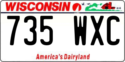 WI license plate 735WXC