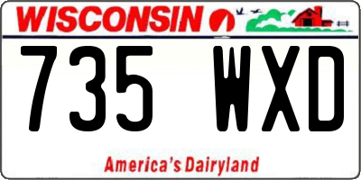 WI license plate 735WXD