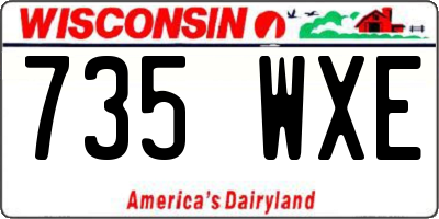 WI license plate 735WXE