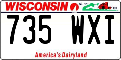 WI license plate 735WXI