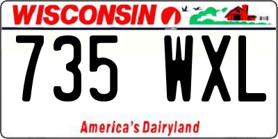 WI license plate 735WXL