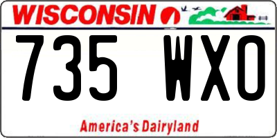 WI license plate 735WXO