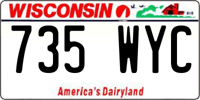WI license plate 735WYC
