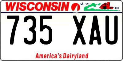 WI license plate 735XAU