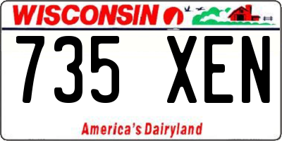 WI license plate 735XEN
