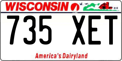 WI license plate 735XET