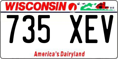 WI license plate 735XEV