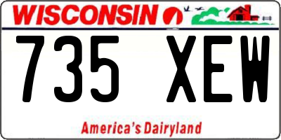WI license plate 735XEW