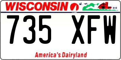 WI license plate 735XFW