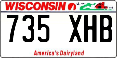 WI license plate 735XHB