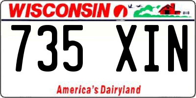 WI license plate 735XIN