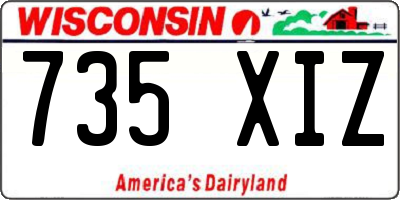WI license plate 735XIZ