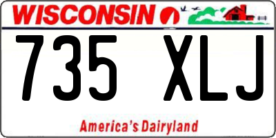 WI license plate 735XLJ