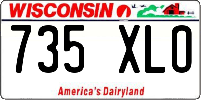 WI license plate 735XLO