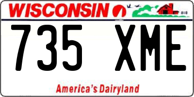 WI license plate 735XME