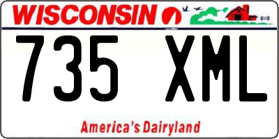 WI license plate 735XML