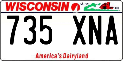WI license plate 735XNA