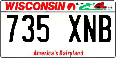 WI license plate 735XNB