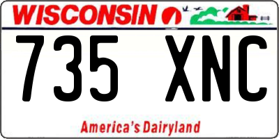 WI license plate 735XNC