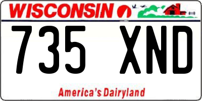 WI license plate 735XND