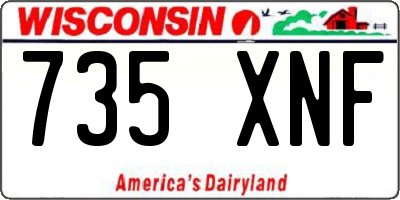WI license plate 735XNF