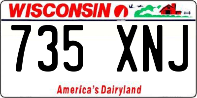 WI license plate 735XNJ