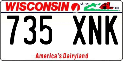 WI license plate 735XNK