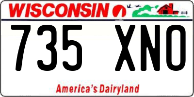 WI license plate 735XNO