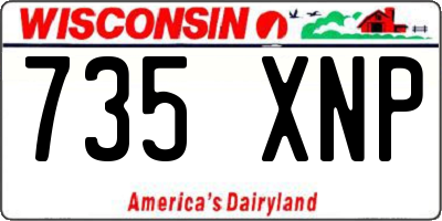 WI license plate 735XNP