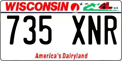 WI license plate 735XNR