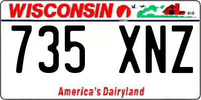 WI license plate 735XNZ